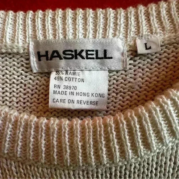 Vintage 80s checkered novelty print pullover sweater size Large - Picture 7 of 8